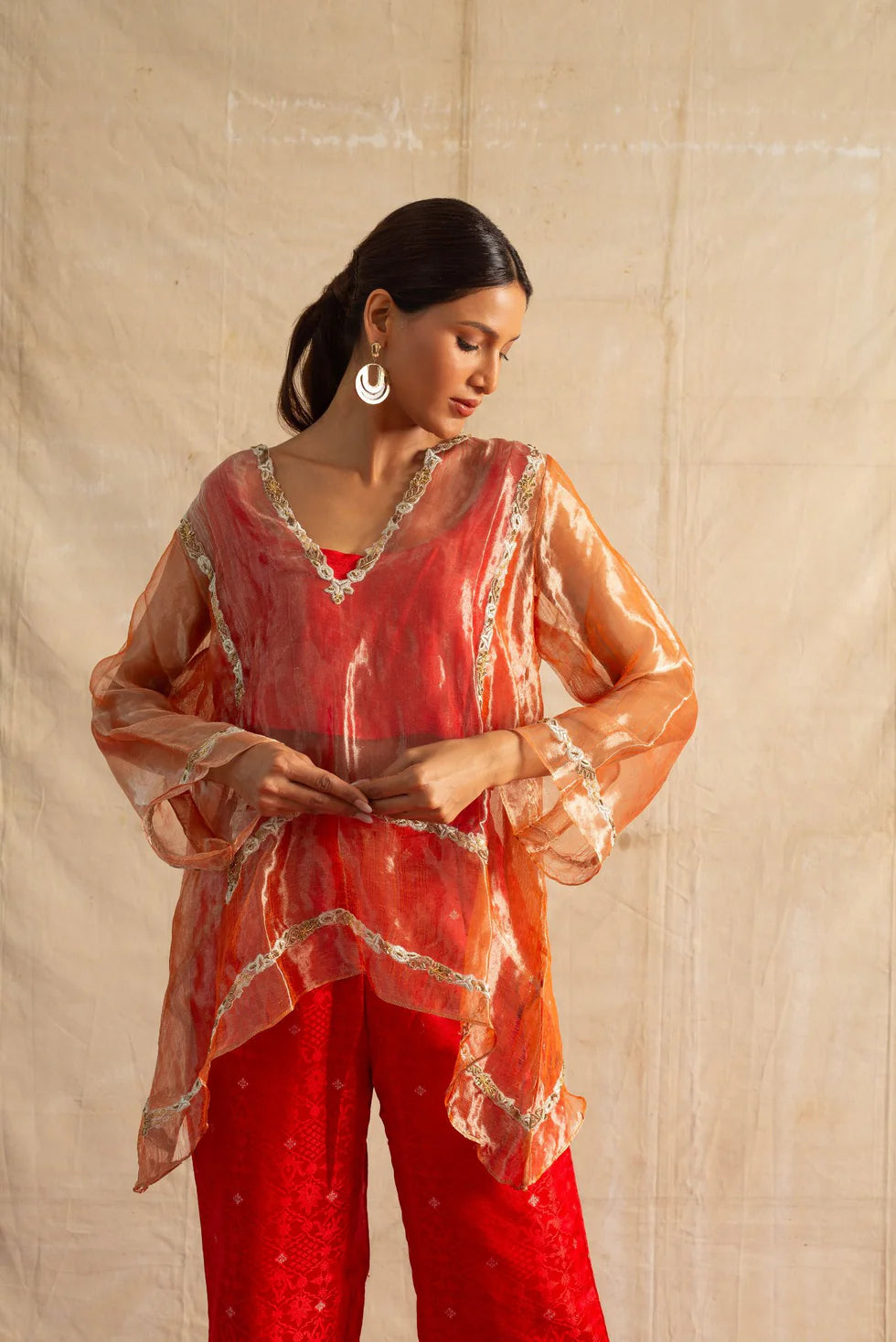 Mugdha Co-ord Set in Red