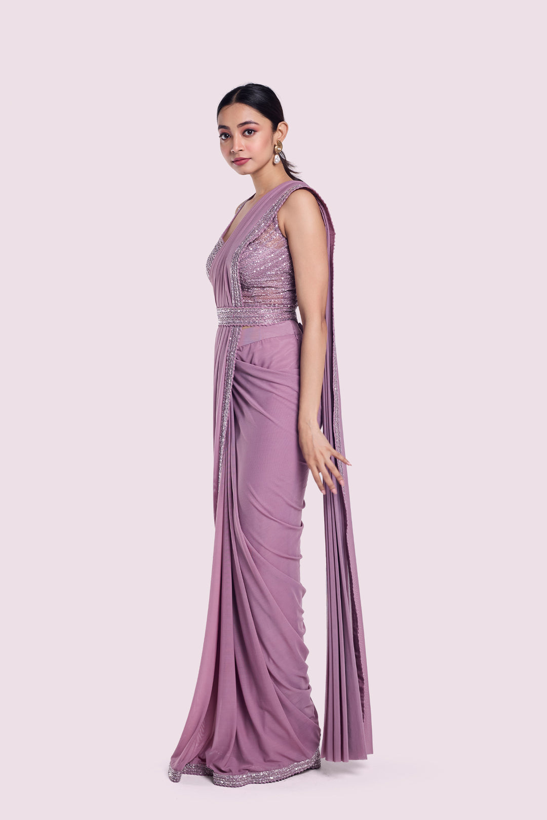 Minimal Embellished Drape Saree