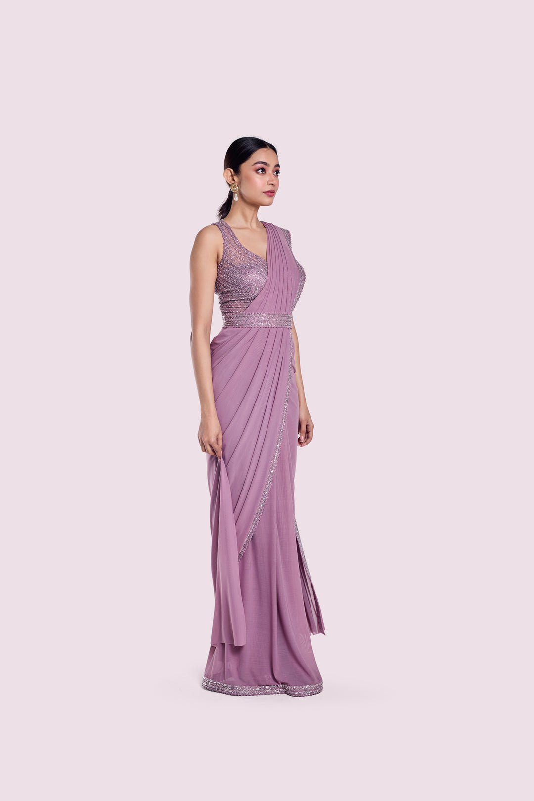 Minimal Embellished Drape Saree