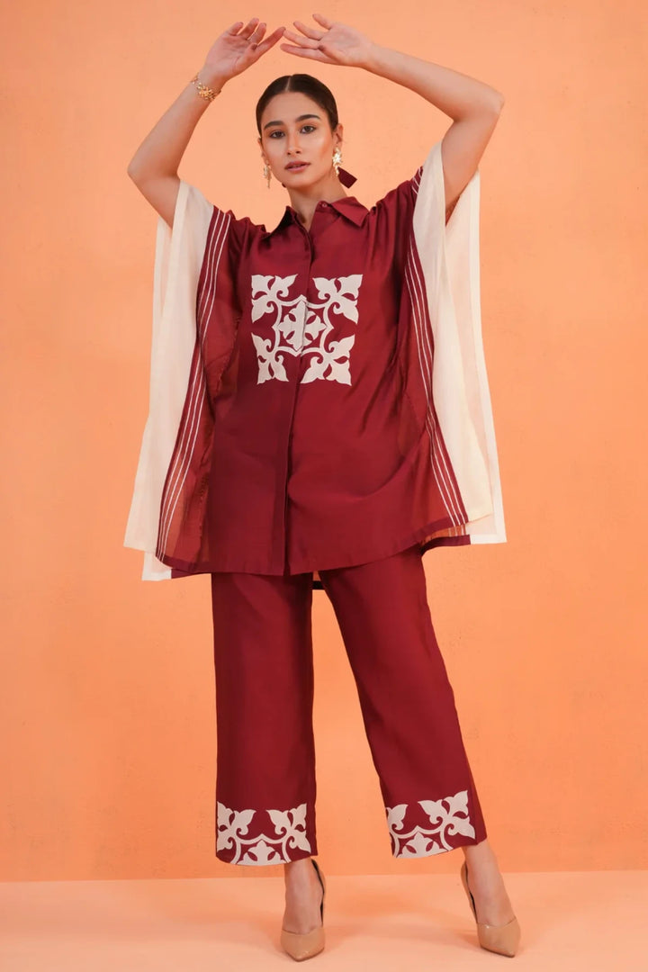 Origani Maroon Medina Tunic Set