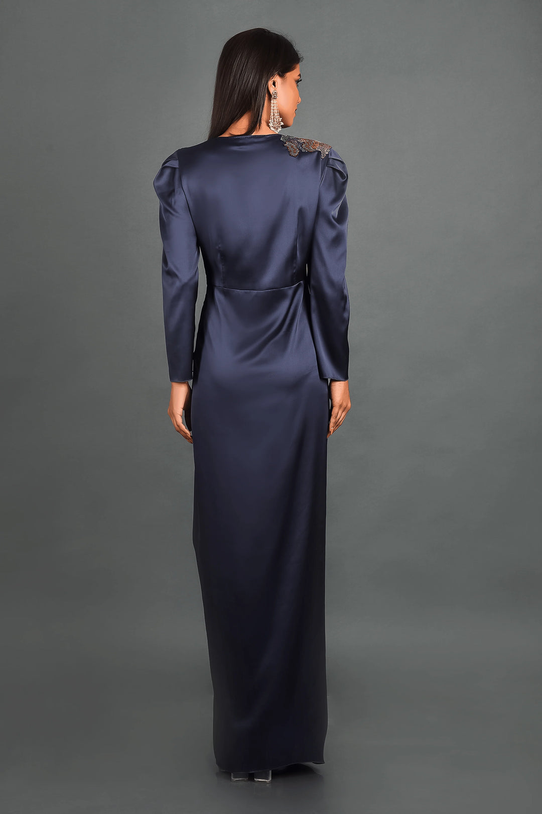 Blue Satin Dress