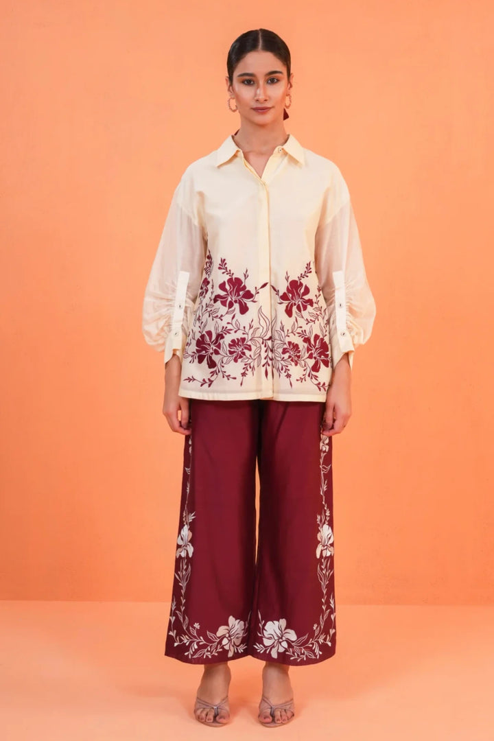 Origani Maroon Mirage Co Ord Set