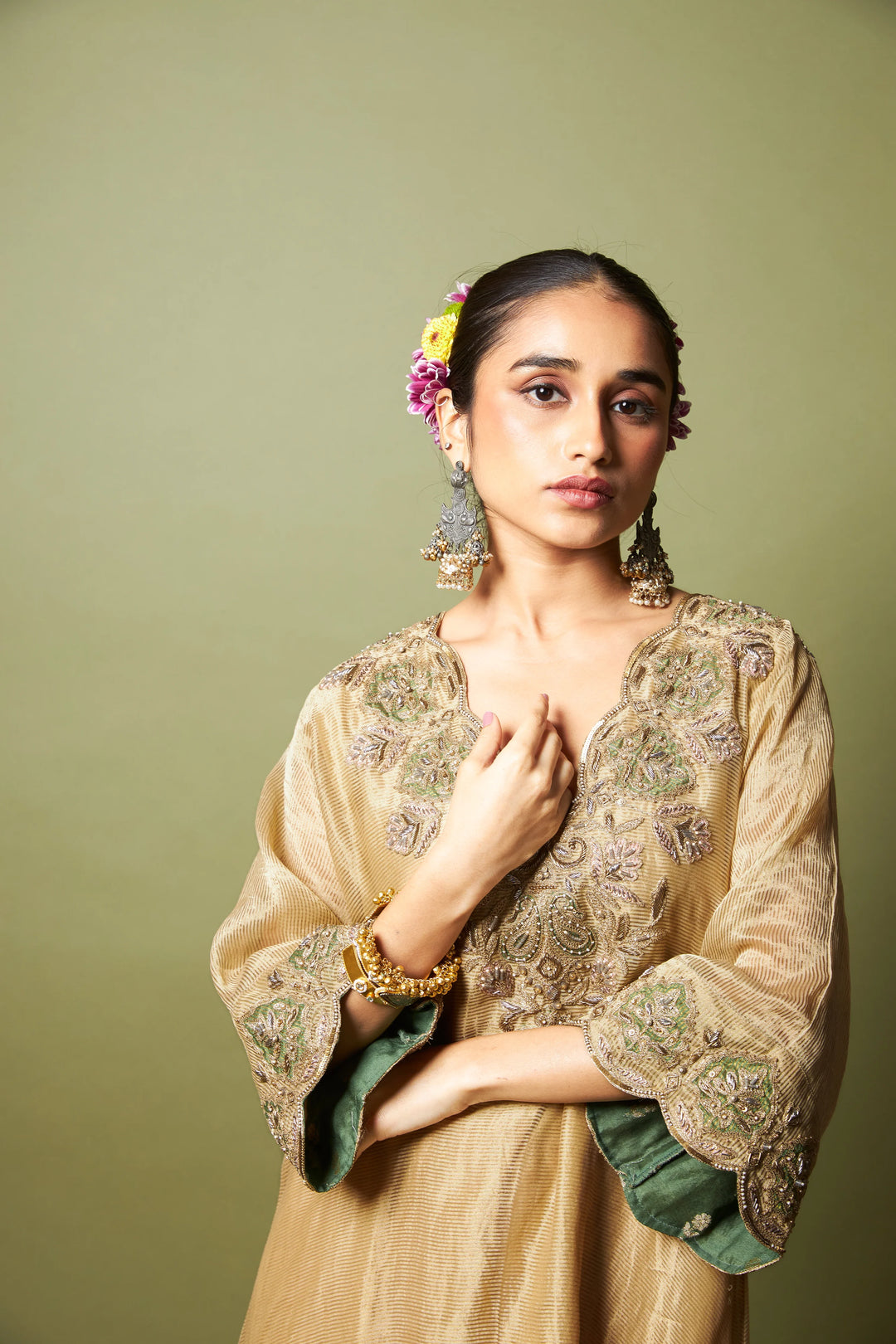 Mehtab Noor embroidered kaftan set