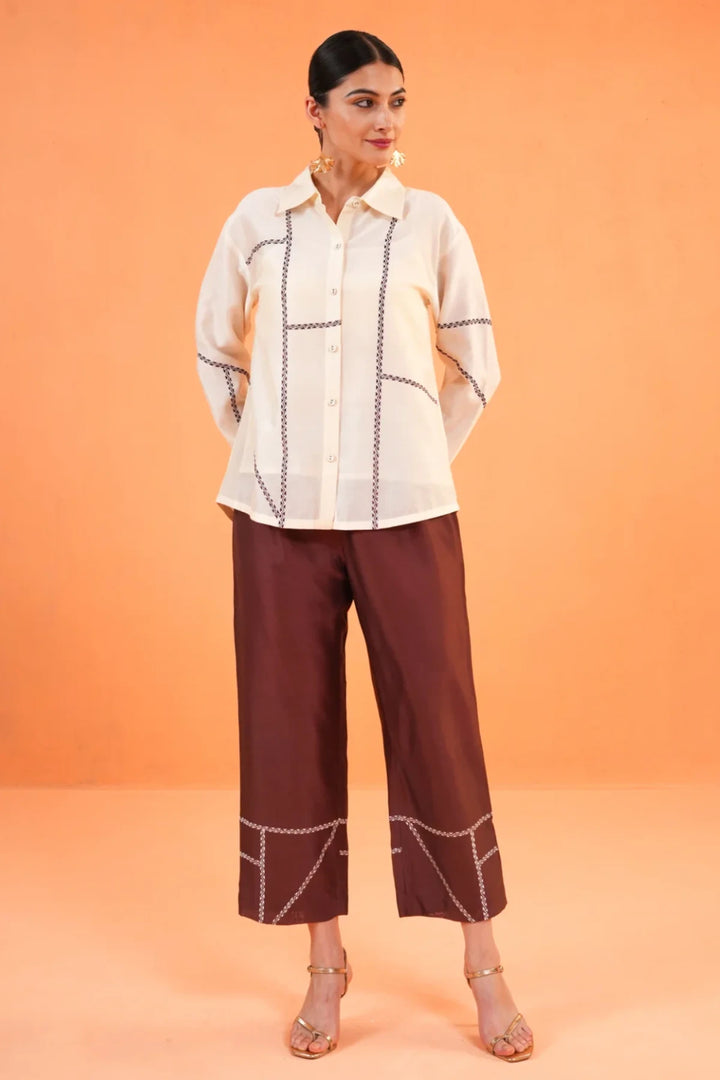 Origani Brown Mosaic Shirt