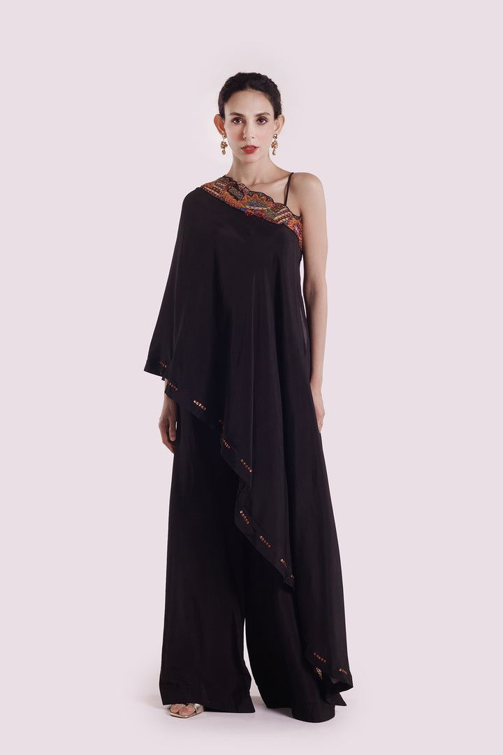 Mono sleeve silk kaftan co-ord set