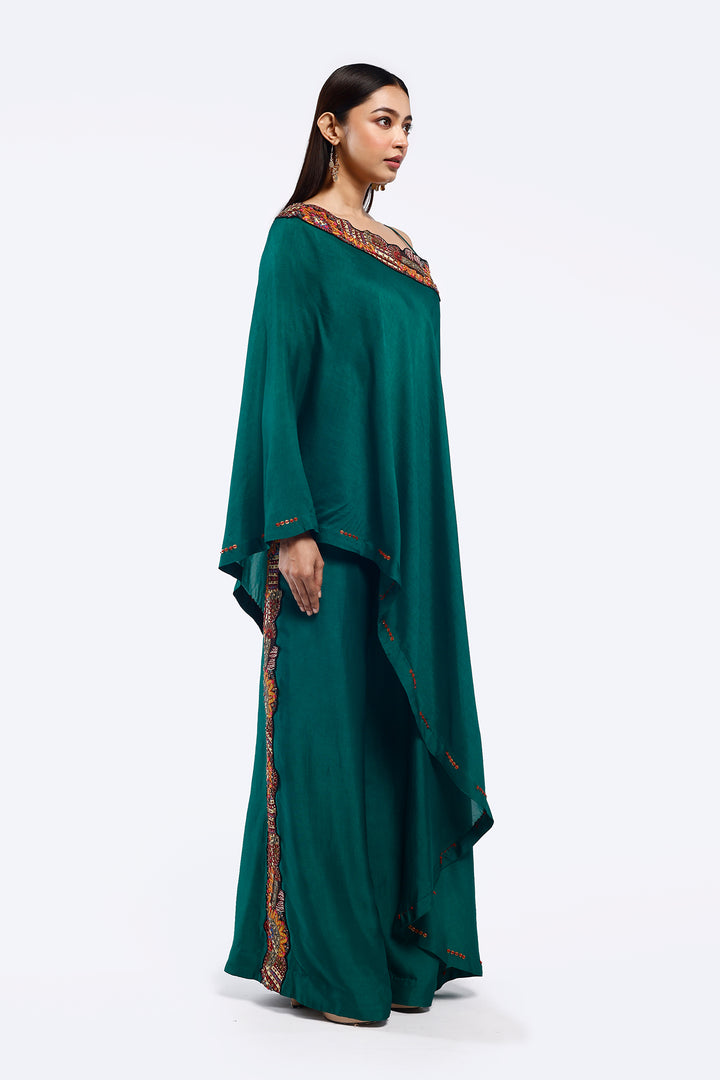 Mono sleeve silk kaftan co-ord set