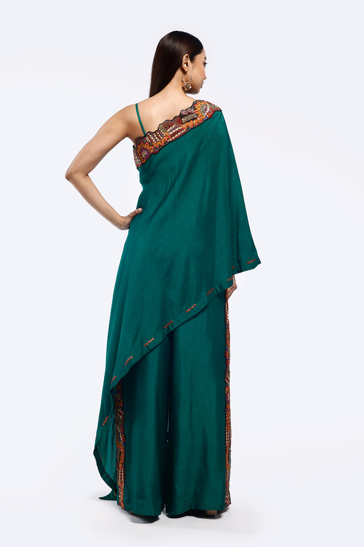 Mono sleeve silk kaftan co-ord set