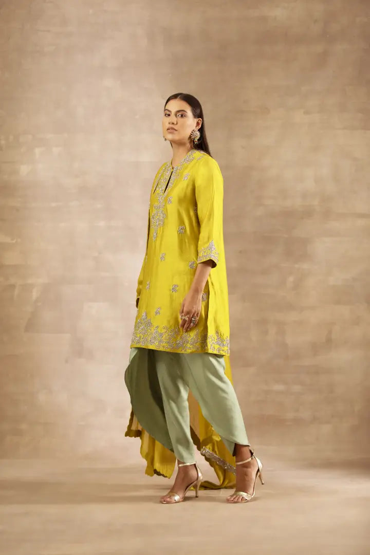 Mustard Embroidered Tunic Set