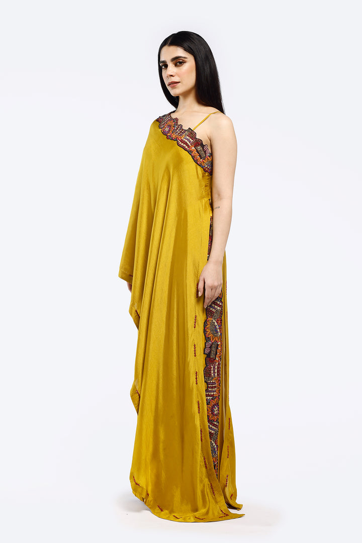 Mono sleeve silk kaftan co-ord set