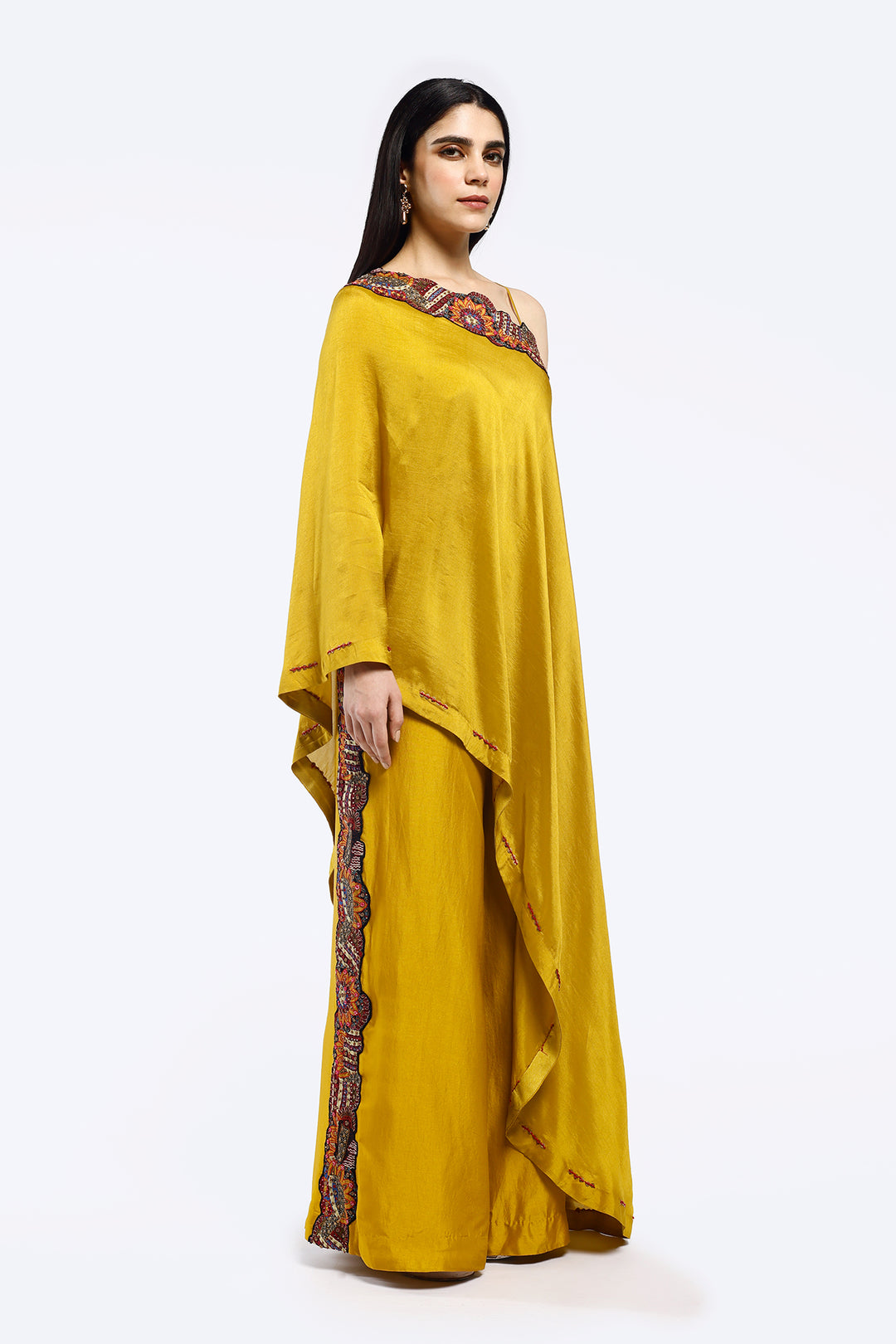 Mono sleeve silk kaftan co-ord set