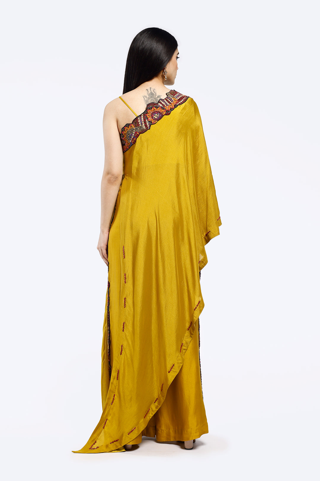 Mono sleeve silk kaftan co-ord set