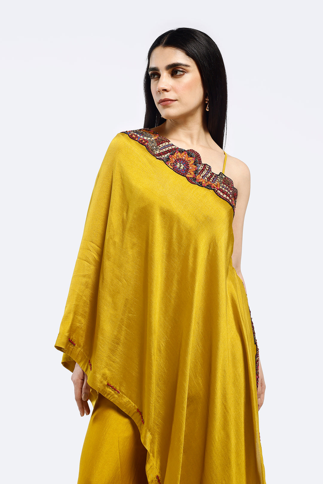 Mono sleeve silk kaftan co-ord set