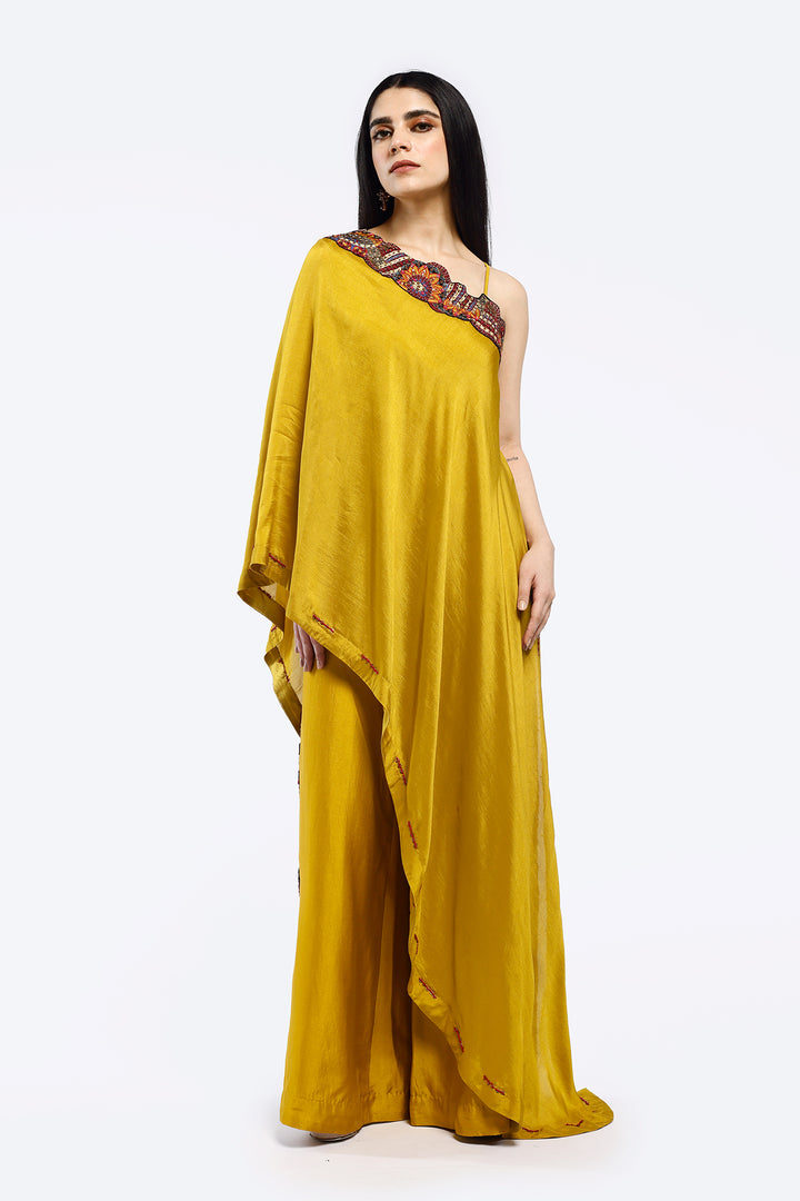 Mono sleeve silk kaftan co-ord set