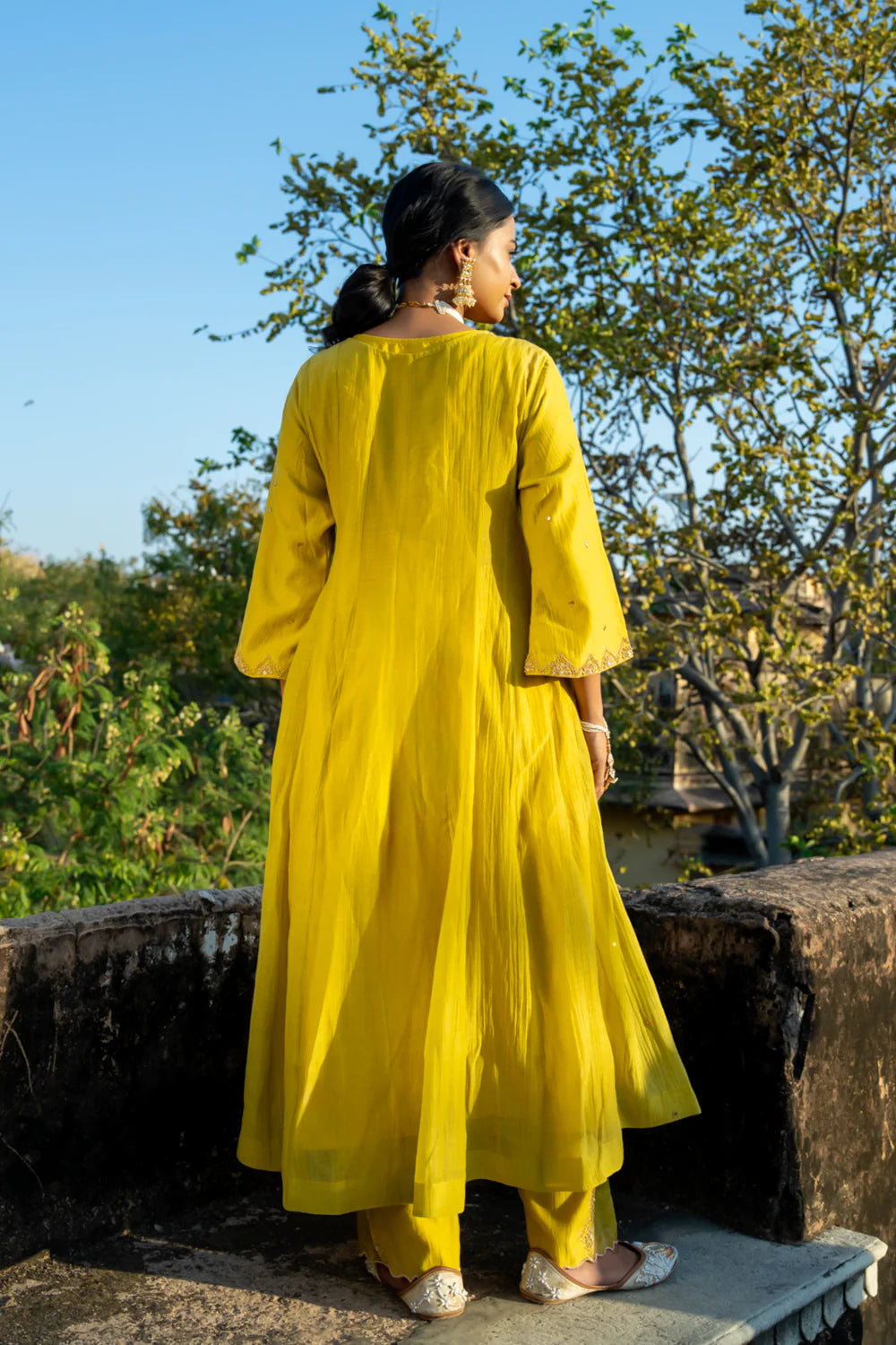 Mustard Yellow Angrakha Set