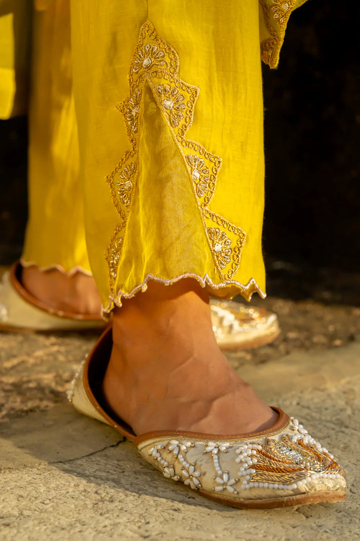 Mustard Yellow Angrakha Set