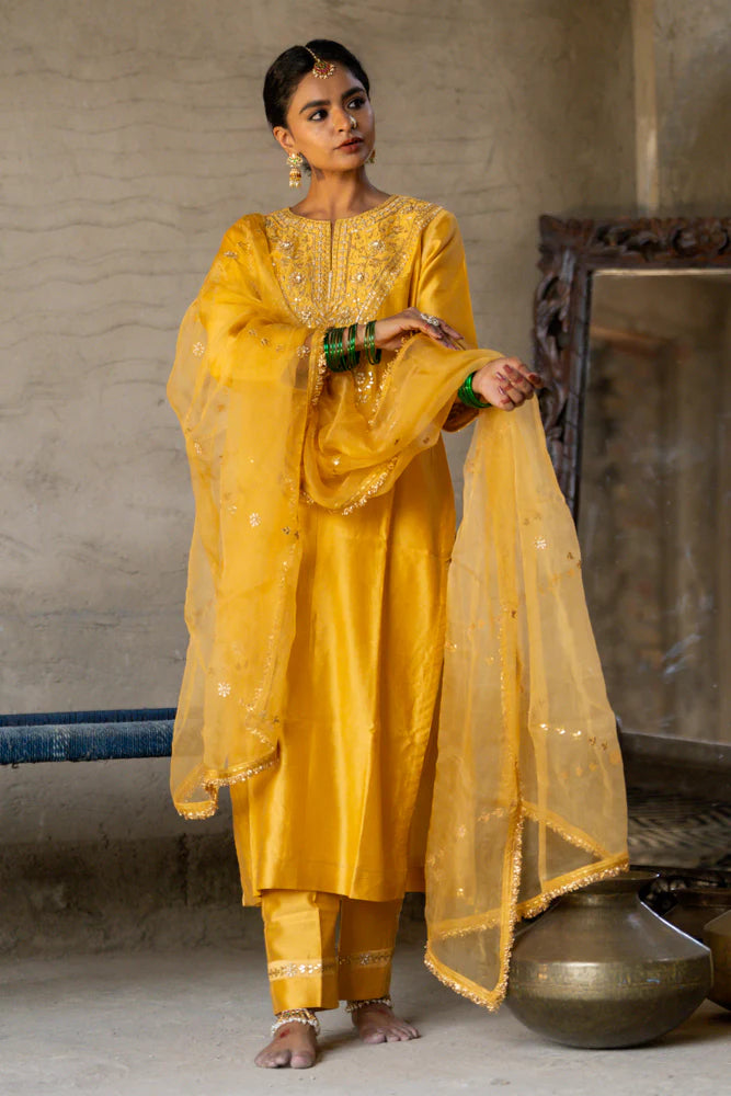 Mustard Yellow Straight Kurta Set