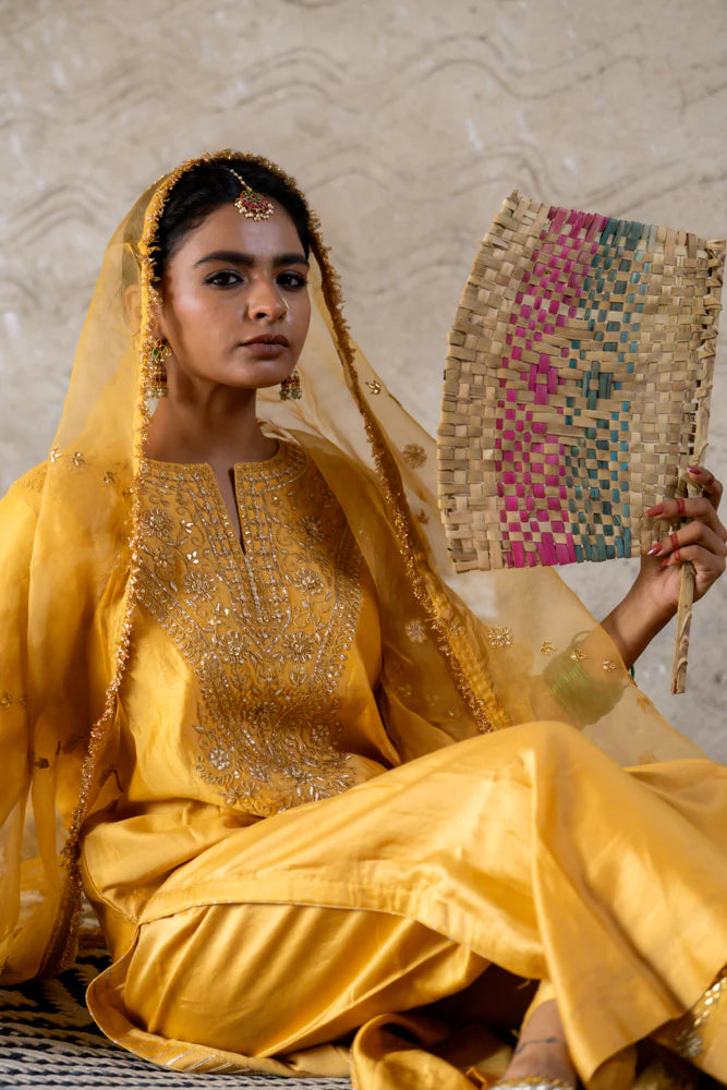 Mustard Yellow Straight Kurta Set