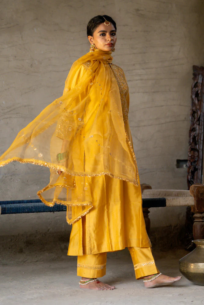 Mustard Yellow Straight Kurta Set