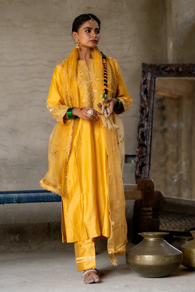 Mustard Yellow Straight Kurta Set