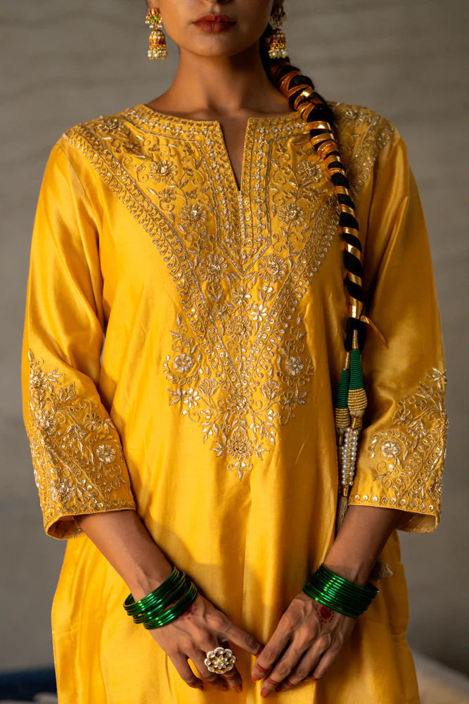Mustard Yellow Straight Kurta Set