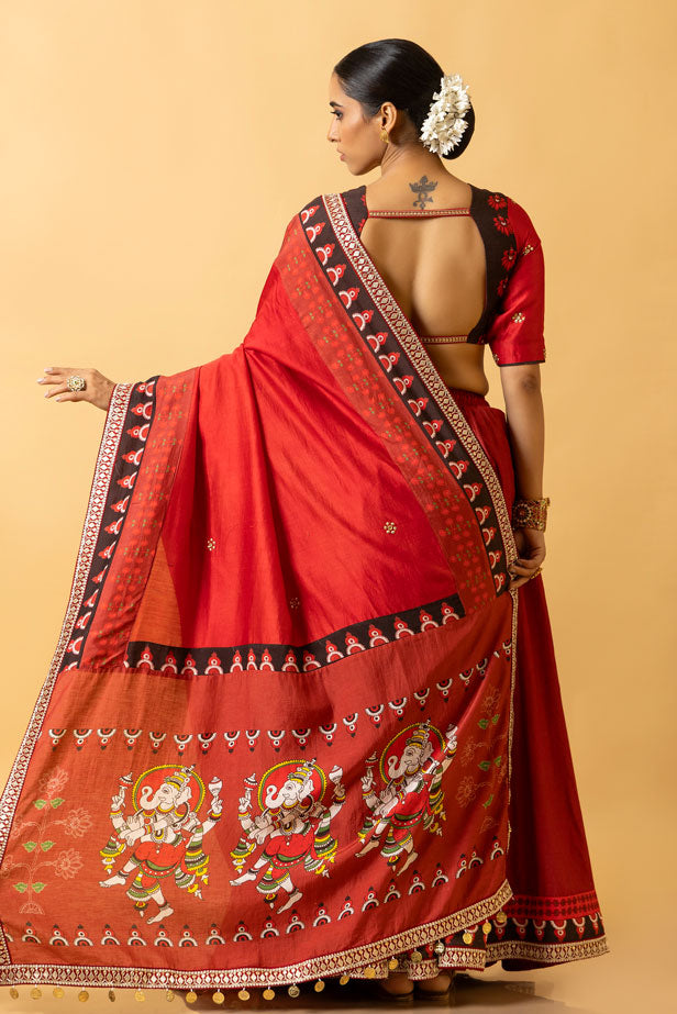 natya ganapati embroidered dupatta