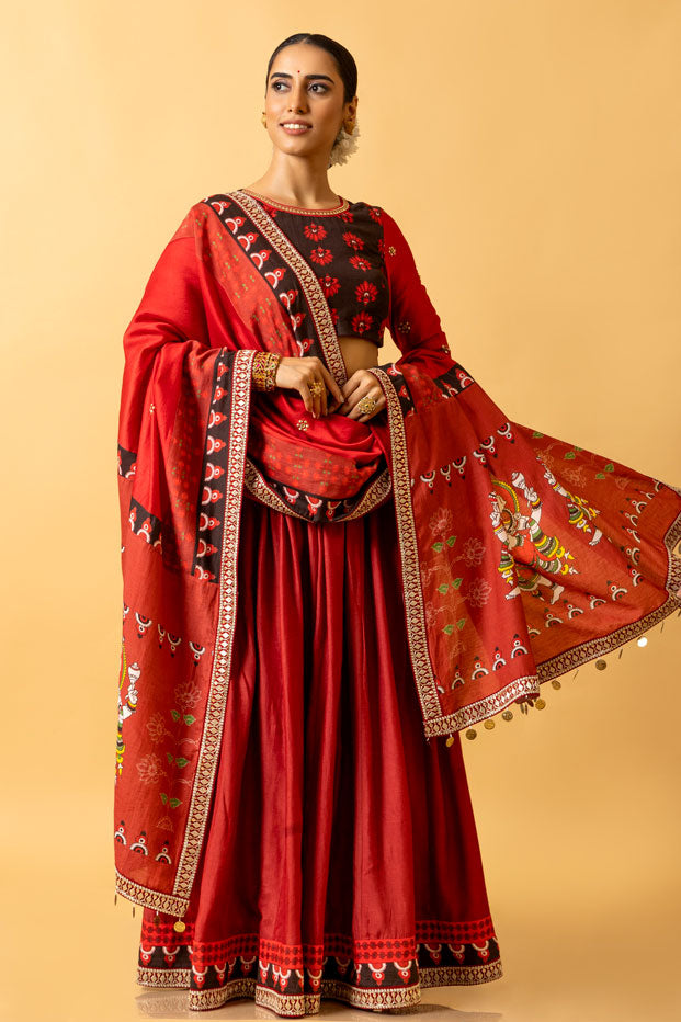 natya ganapati embroidered dupatta