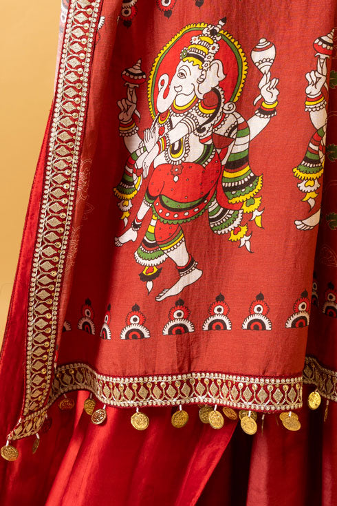 natya ganapati embroidered dupatta