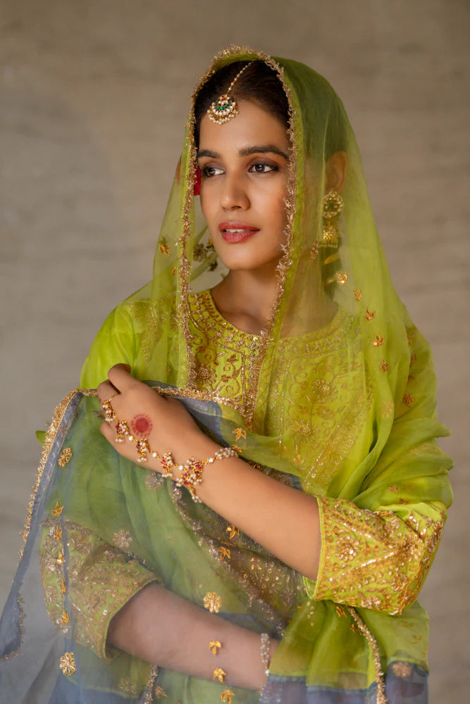 Neon Green Straight Kurta Set