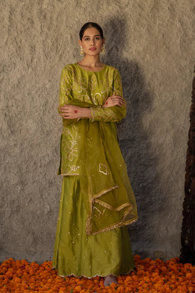Neev Henna Green Sharara Set