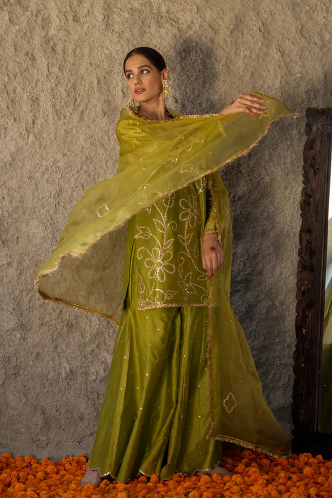 Neev Henna Green Sharara Set
