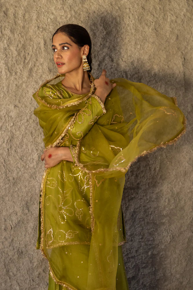 Neev Henna Green Sharara Set