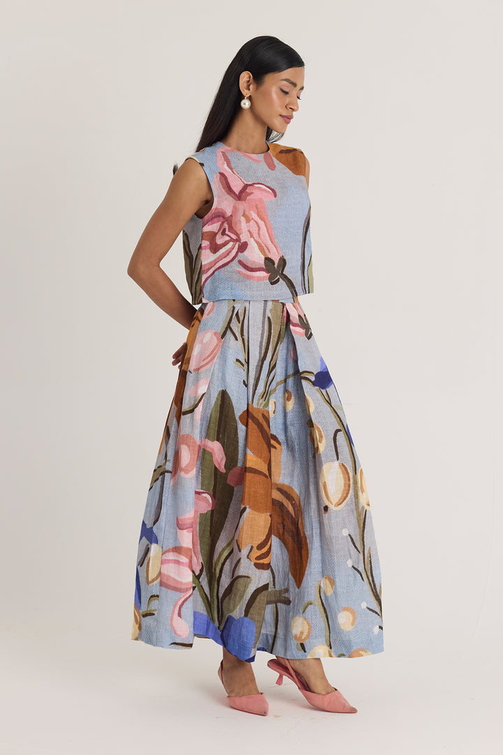 Nico Linen Top & Skirt Set