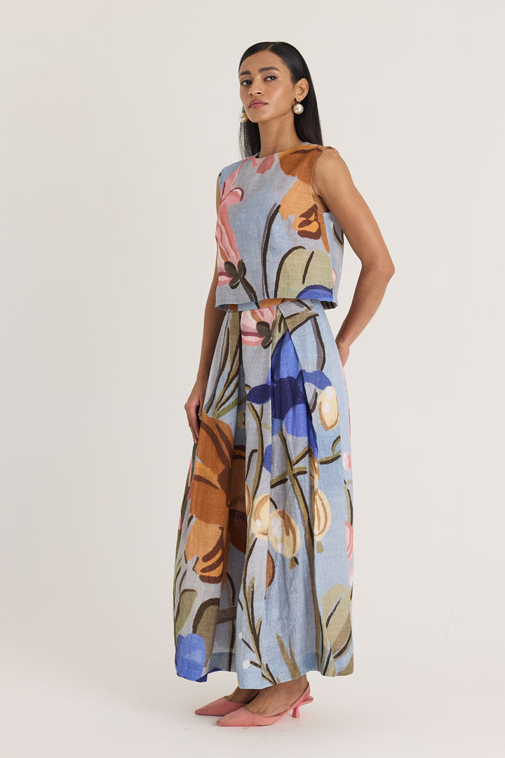 Nico Linen Top & Skirt Set