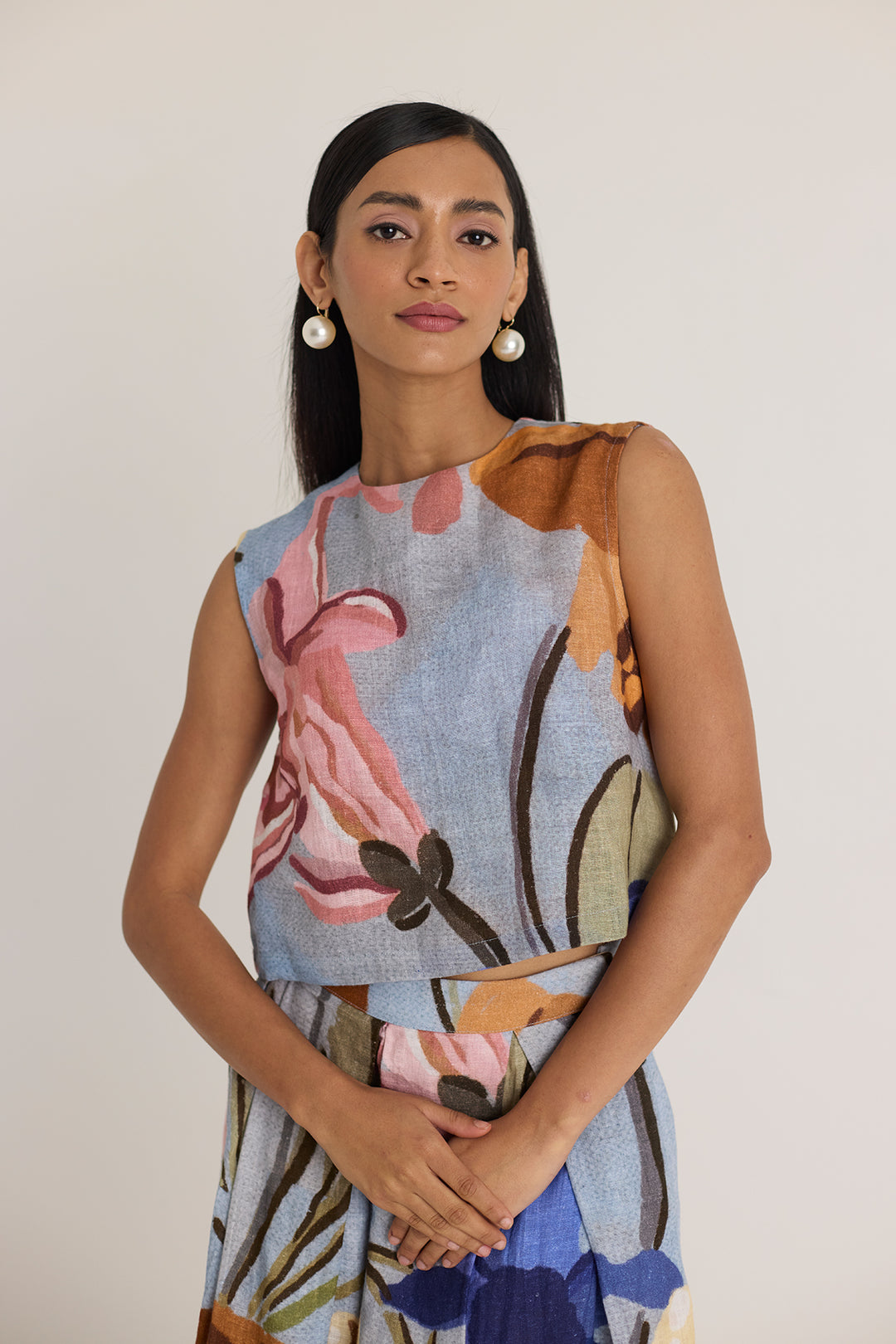 Nico Linen Top & Skirt Set
