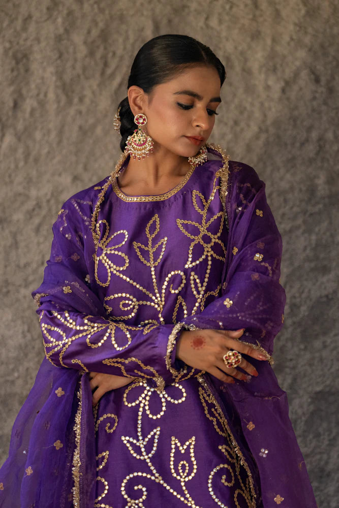 Neev Purple Green Sharara Set
