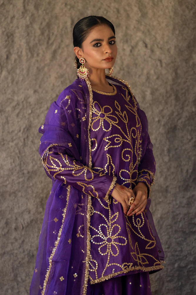Neev Purple Green Sharara Set