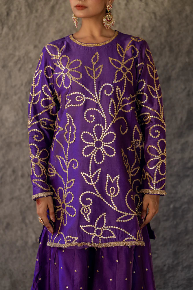 Neev Purple Green Sharara Set