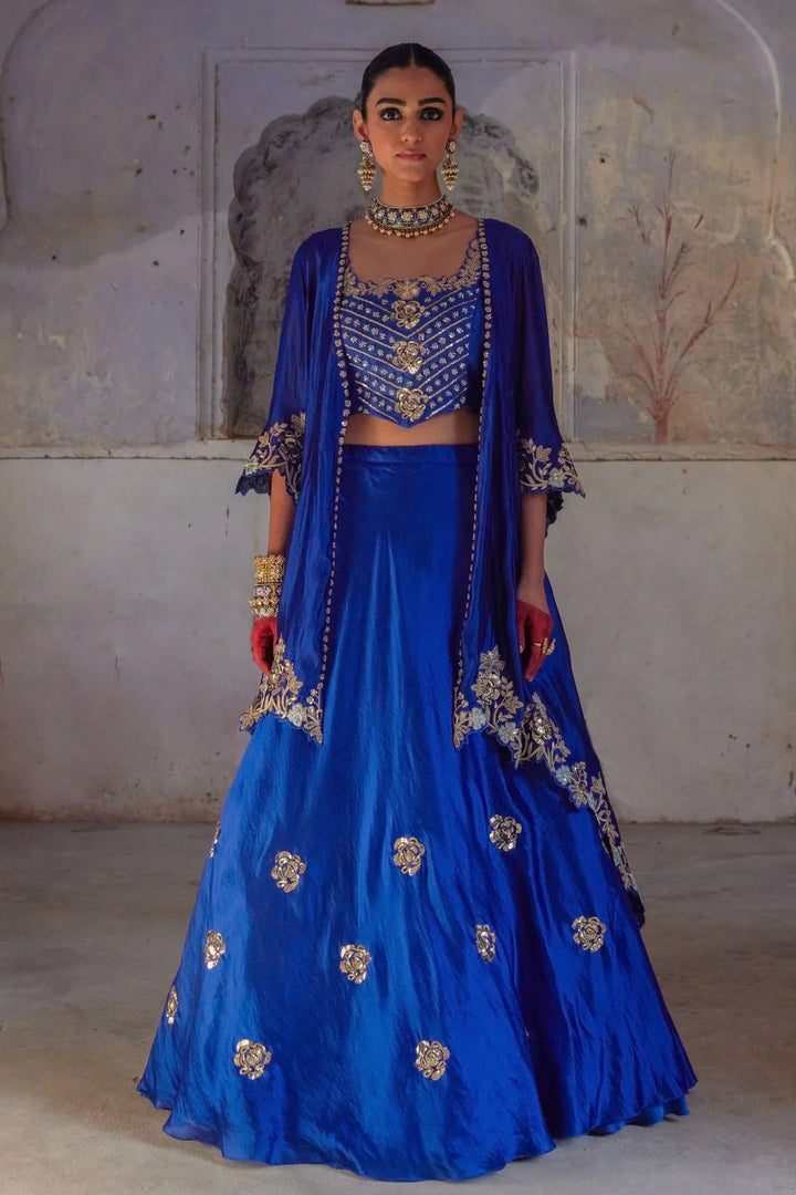 Neela Phool Jacket Set