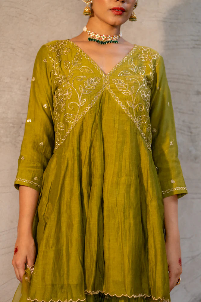 Neev Rani Henna Green Sharara Set