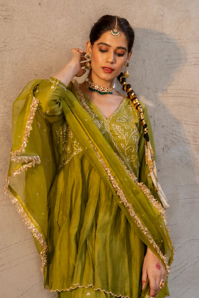 Neev Rani Henna Green Sharara Set