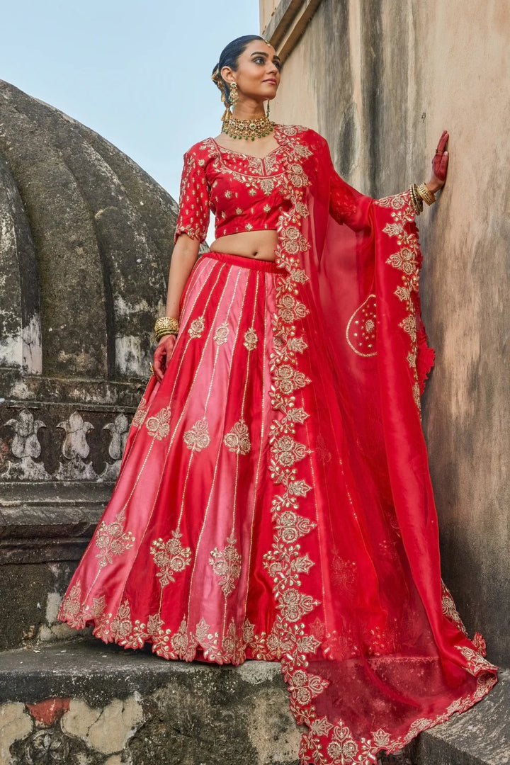 Nura- Red Lehenga Set