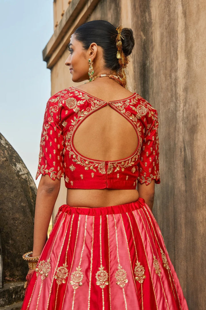 Nura- Red Lehenga Set
