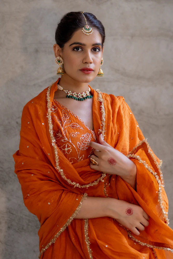Neev Yellow Orange Sharara Set