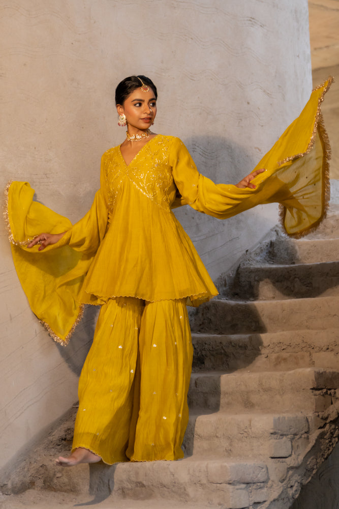 Neev Yellow Sharara Set