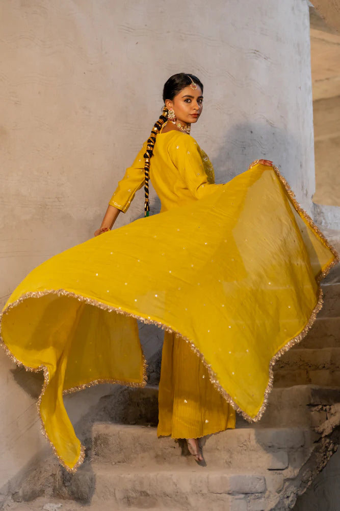 Neev Yellow Sharara Set