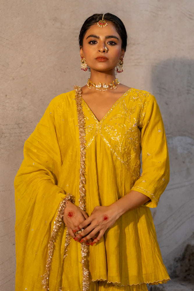Neev Yellow Sharara Set