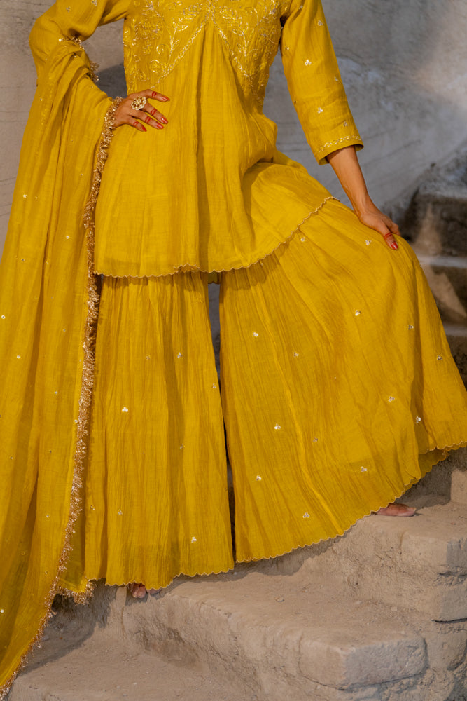 Neev Yellow Sharara Set