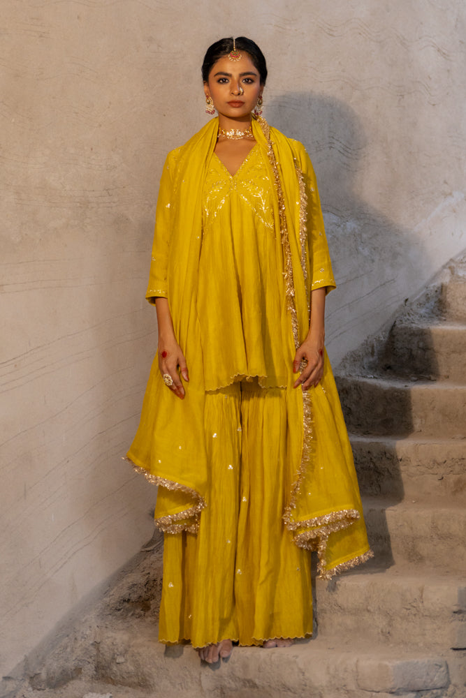 Neev Yellow Sharara Set