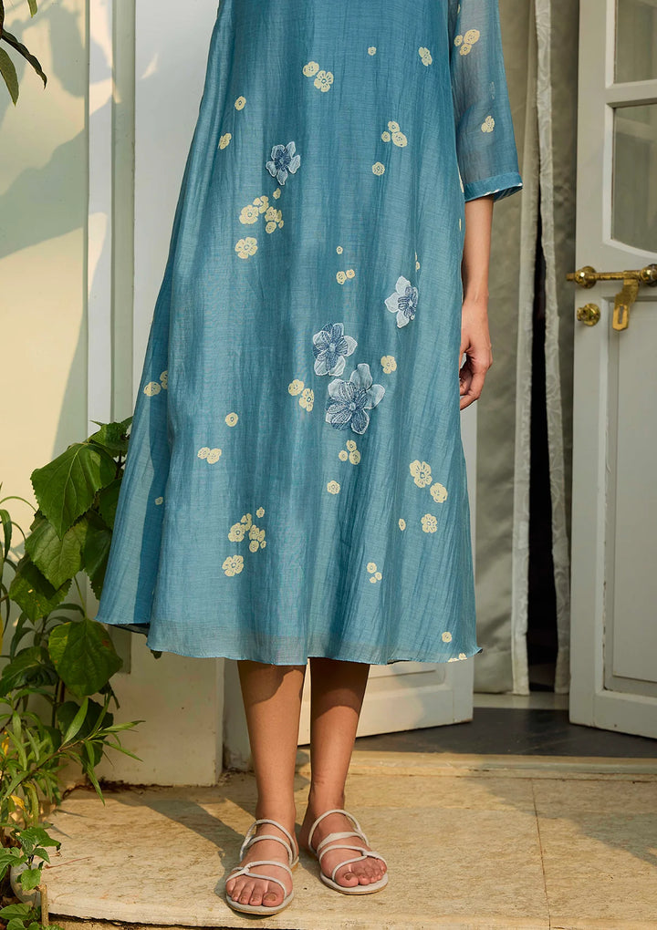 Ocean Blue Applique Dress