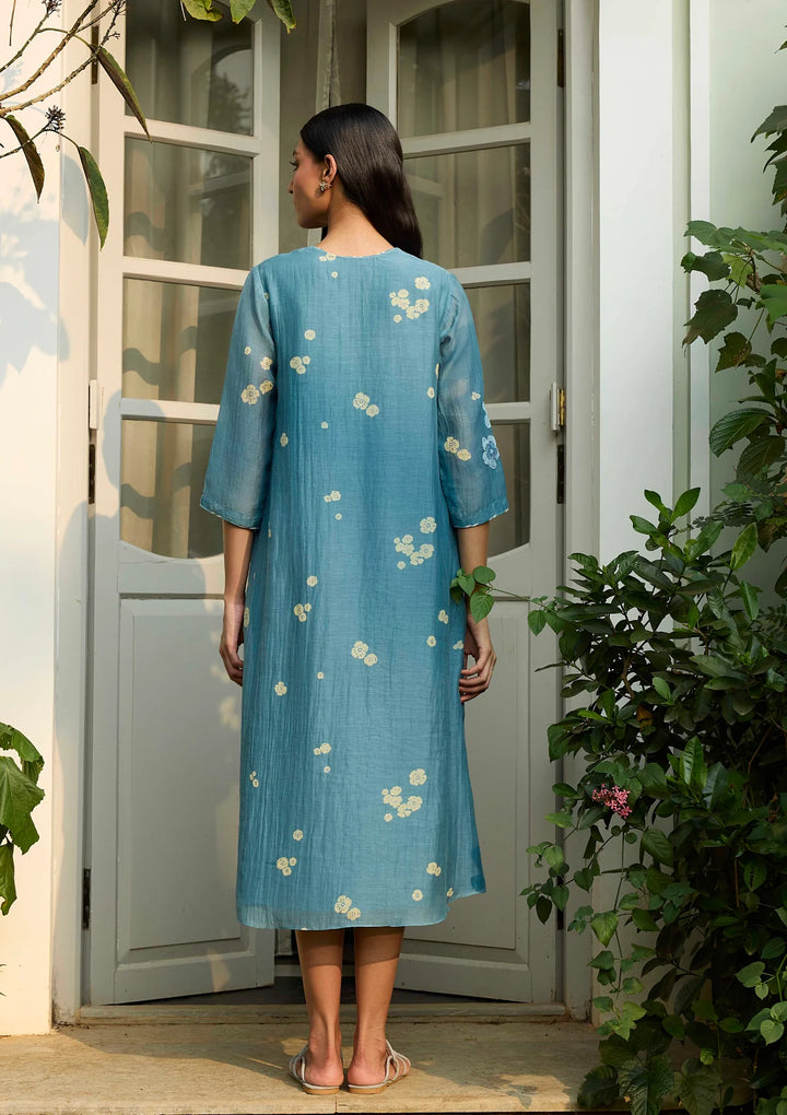 Ocean Blue Applique Dress